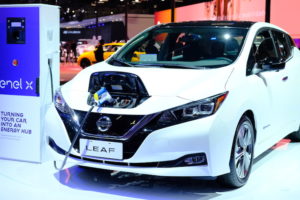 Las baterías del Nissan LEAF suministran energía al stand de la marca en el Salón del Automóvil de São Paulo Las baterías del Nissan LEAF suministran energía al stand de la marca en el Salón del Automóvil de São Paulo